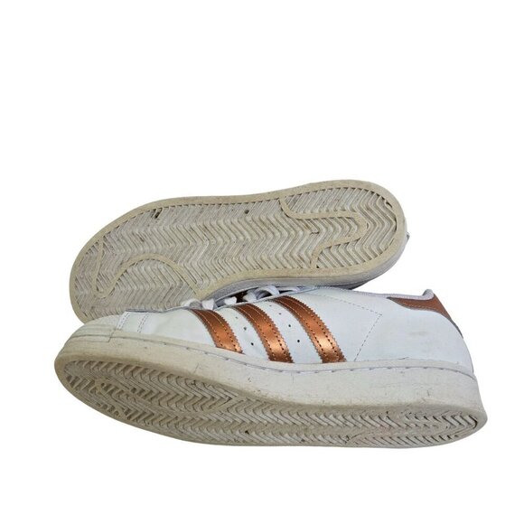 Adidas Superstar White Copper Metallic Sneakers 789002 Size 8 - Picture 6 of 10